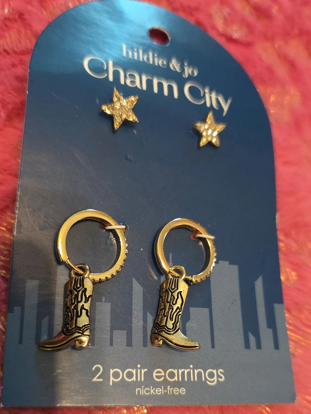 hildie & jo Kids Gold Charm Earrings and Charms Set - Gold